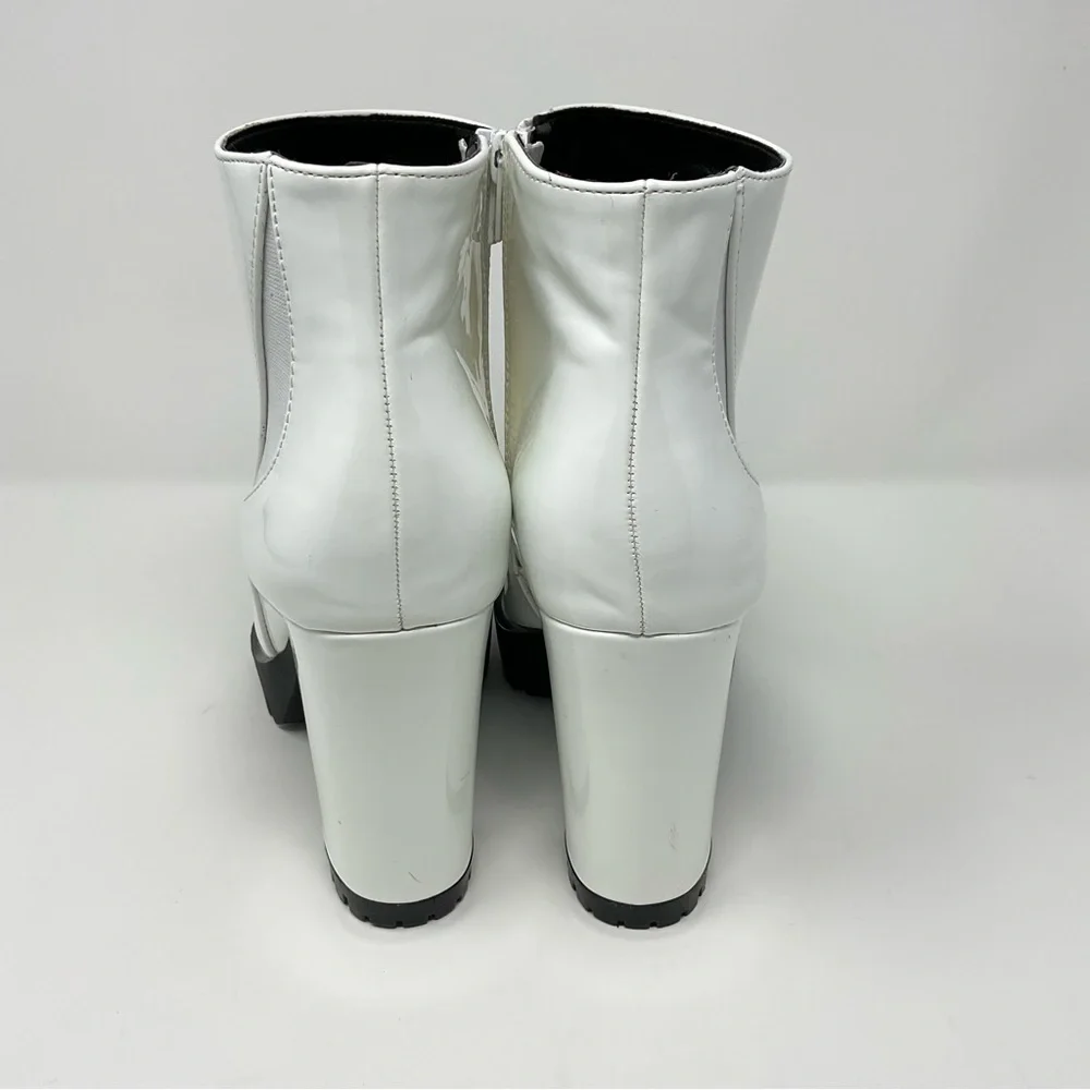 Allegra K Round Toe Chunky Heels Platform Ankle Boots Size 7.5
